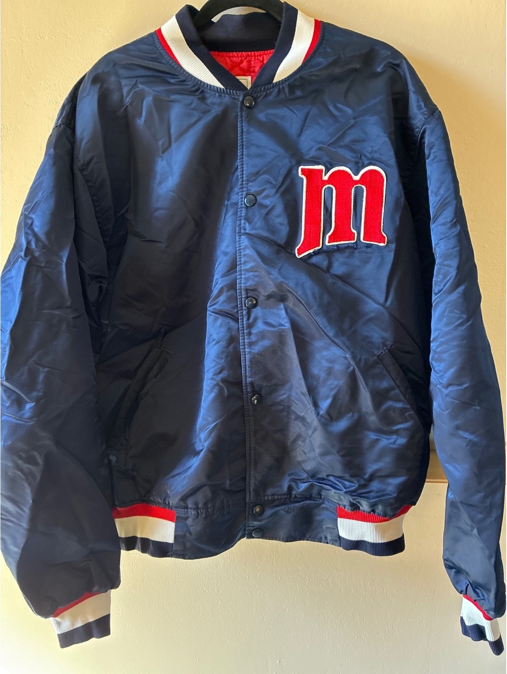 Vintage 90s Starter Diamond Collection MLB Quilted Bomber Jacket Men’s XXXL Navy